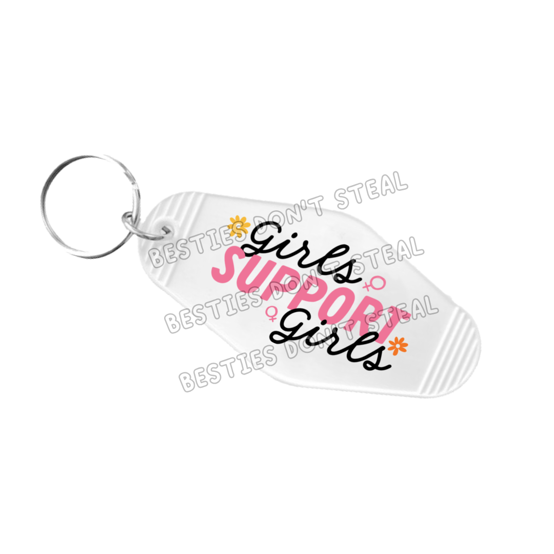 Girls Support Girls Motel Keyring UVDTF (#17B)