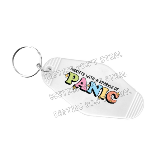 Anxiety With A Sparkle Of Panic Motel Keyring UVDTF (#5A)