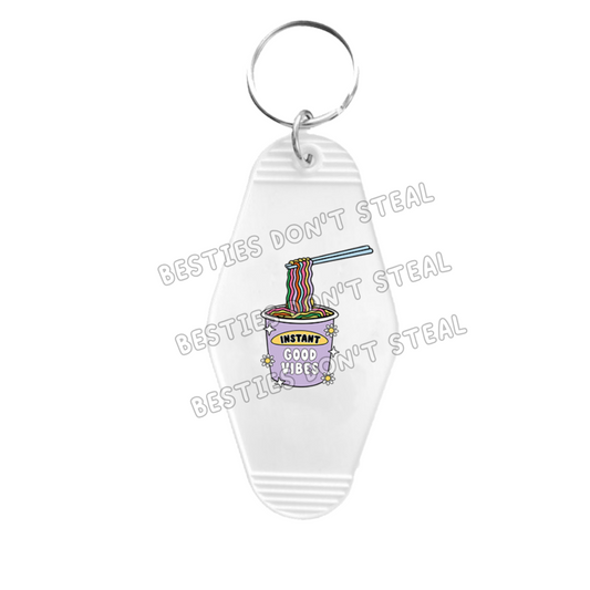 Instant Good Vibes Motel Keyring UVDTF (#25A)