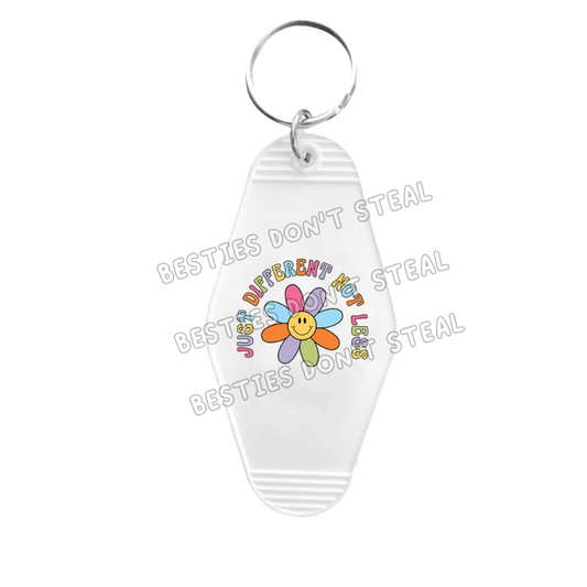 Just Different Not Less Motel Keyring UVDTF (#27A)