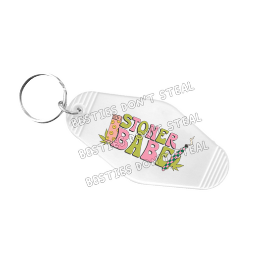 Stoner Babe Motel Keyring UVDTF (#46A)