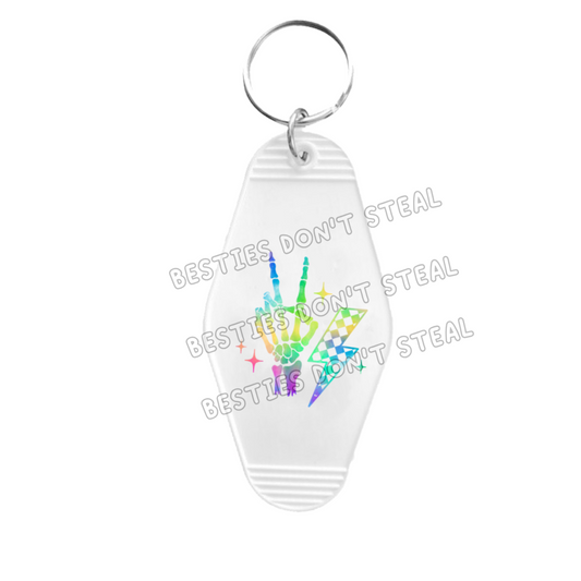 Rainbow peace Motel keyring UVDTF (#39B)