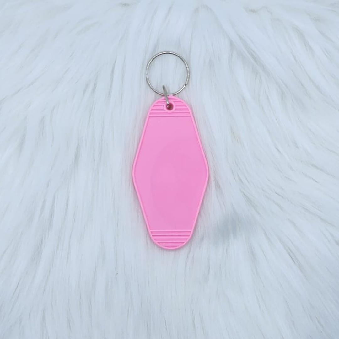 #3 - Bright soft pink Motel Keyring