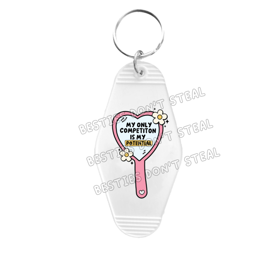 My Only Competition Is My Potential Motel keyring UVDTF (#34B)