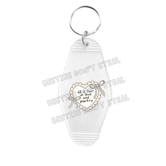 All is fair in love and poetry Motel Keyring UVDTF (#54B)