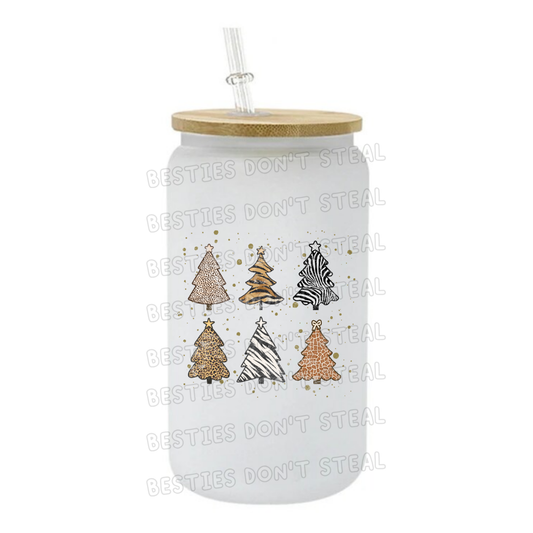 Animal print trees 3" / 7.62cm wide uvdtf single sticker (POD)