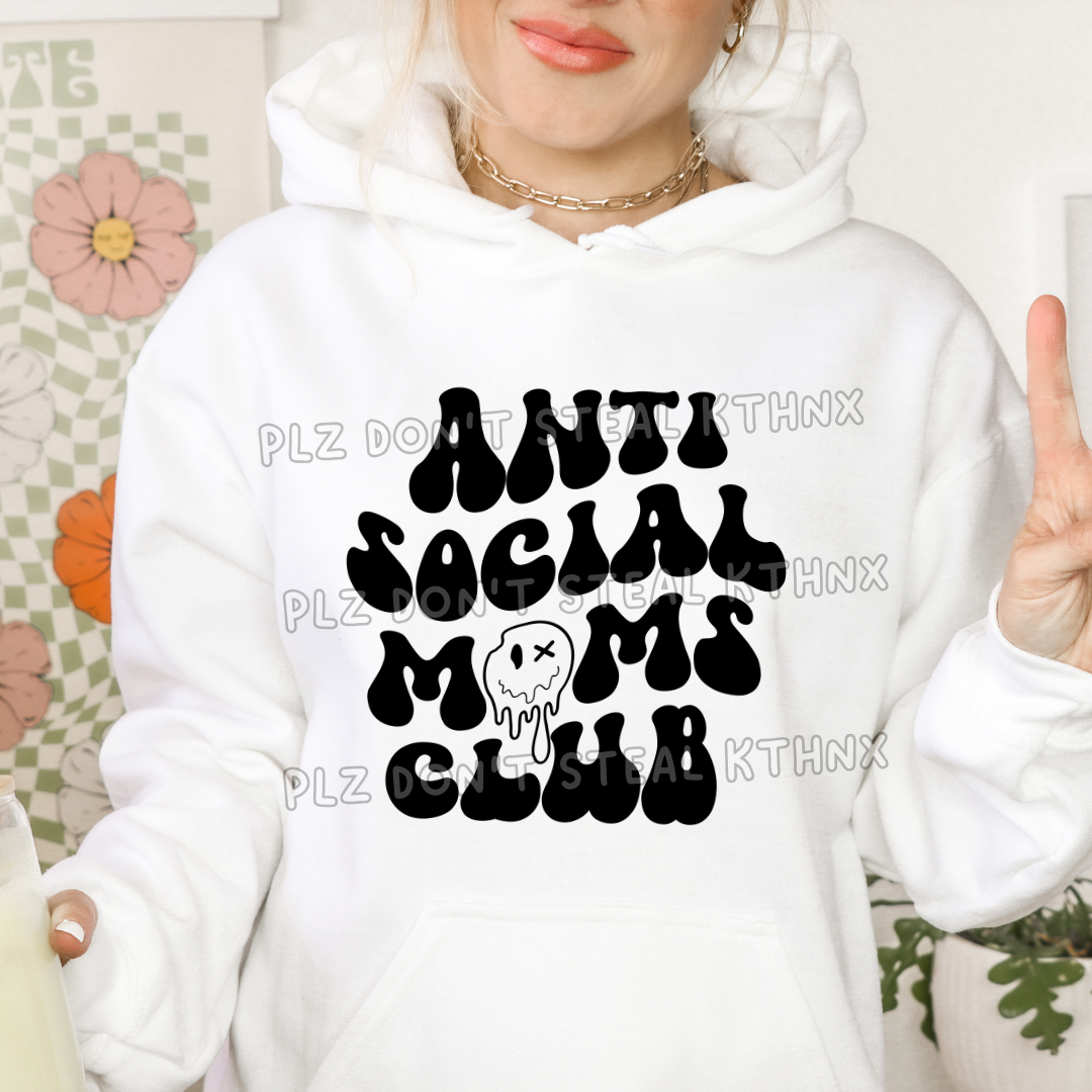 Anti Social Moms Club black (T73)