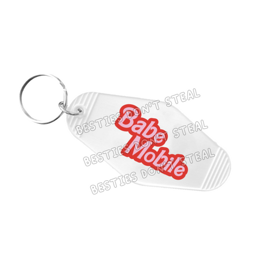 Babe Mobile Motel Keyring UVDTF (#79B)