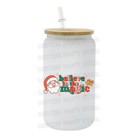 Believe in the magic Santa 3" / 7.62cm wide uvdtf single sticker (POD)