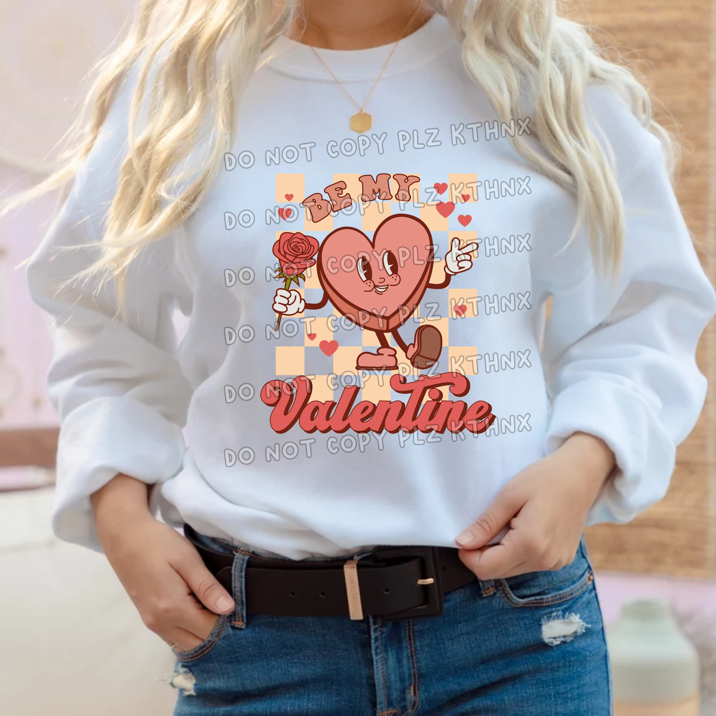 Be my Valentine retro heart (T57)