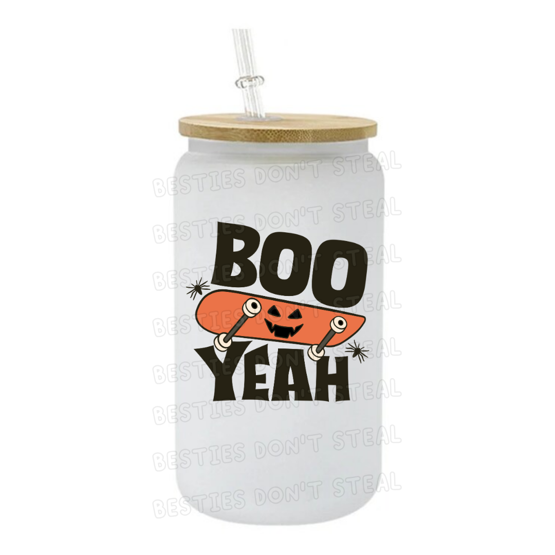 Boo Yeah 3" / 7.62cm wide uvdtf single sticker (POD)