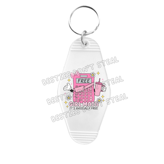 Boujee girl math Motel Keyring UVDTF (#56B)