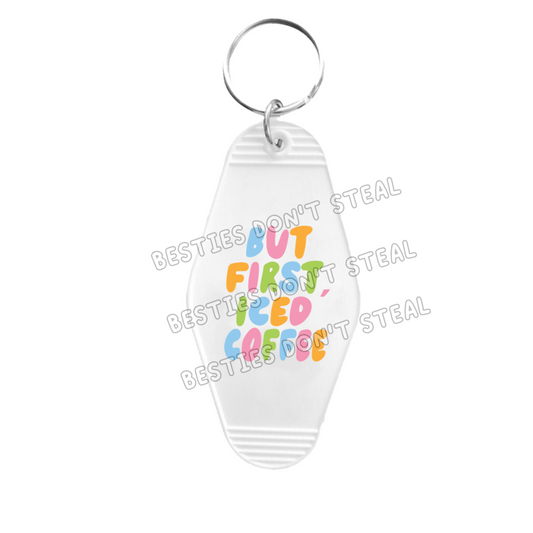 But first, iced coffee Motel Keyring UVDTF (#79A)