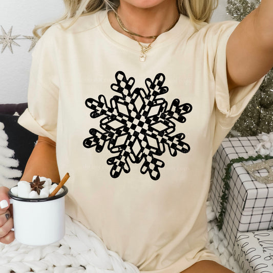 Checker snowflake black | DTF TRANSFER