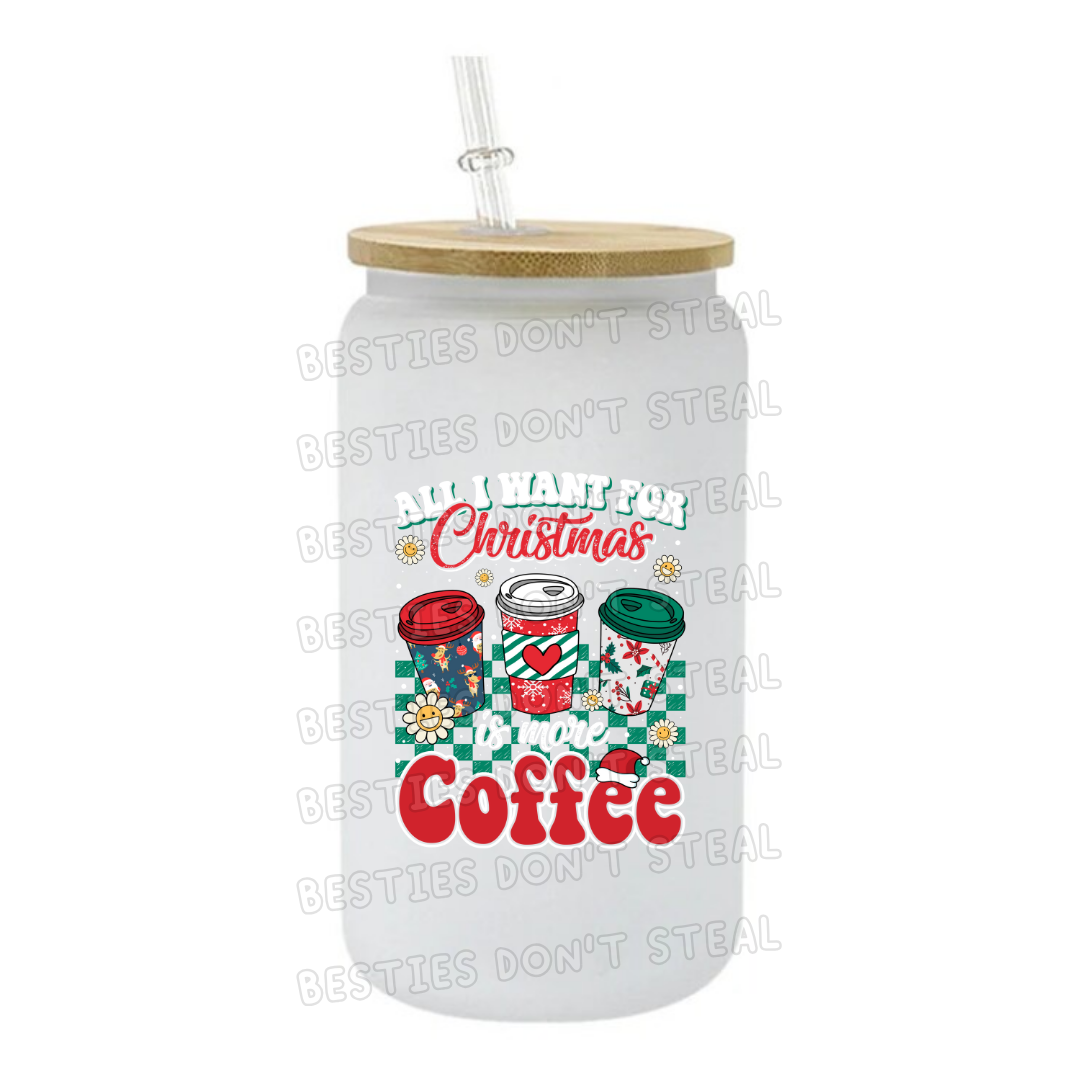 Christmas coffee cups 3" / 7.62cm wide uvdtf single sticker (POD)