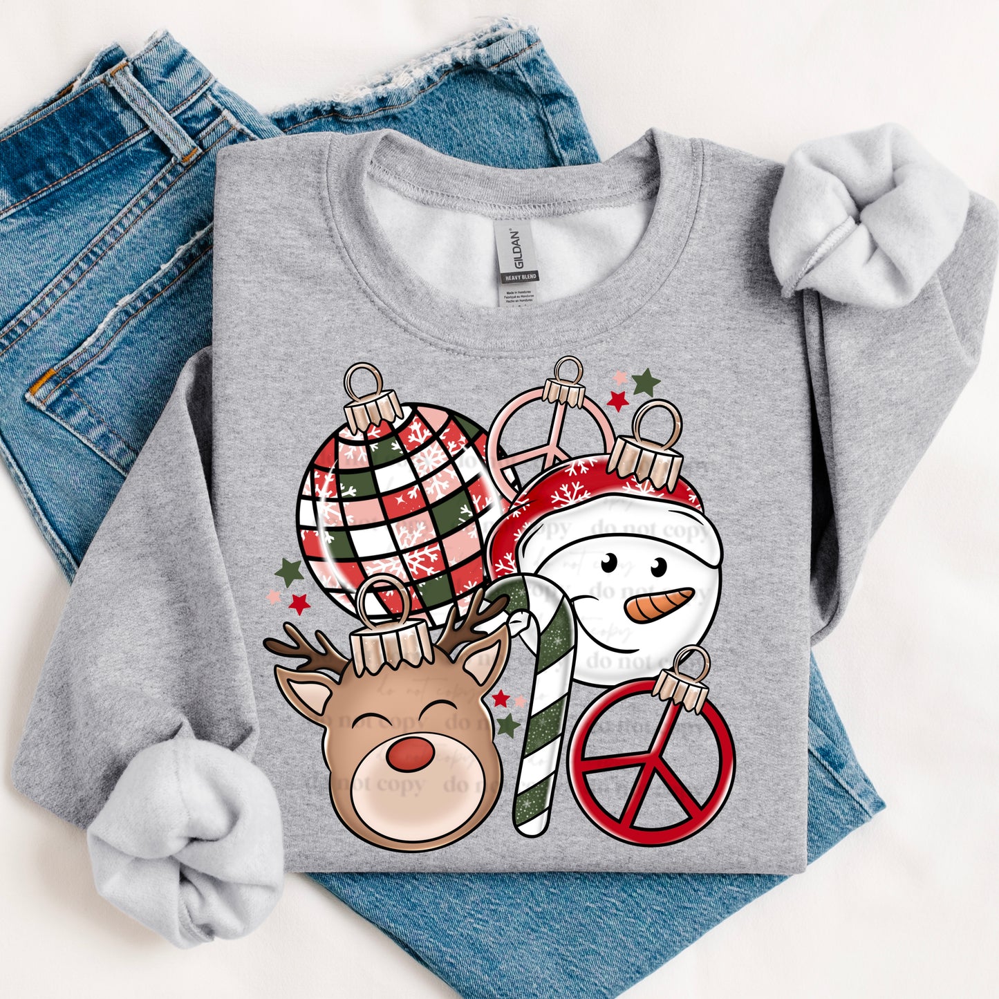 Christmas collage reindeer & snowman | DTF TRANSFER