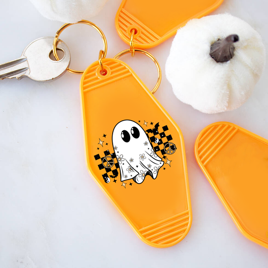 Daisy Checker Ghost | UVDTF | Motel Keyring | POD