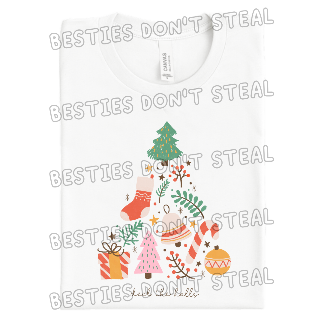 Deck the halls cute tree DTF Transfer (POD)