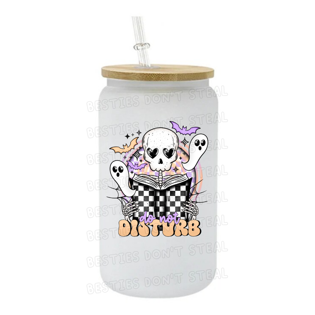 Do not disturb skull 3" / 7.62cm wide uvdtf single sticker (POD)