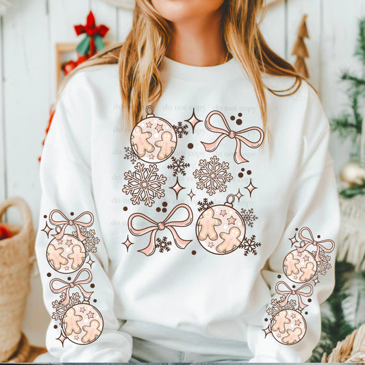 Festive bows & baubles with sleeves | DTF TRANSFER