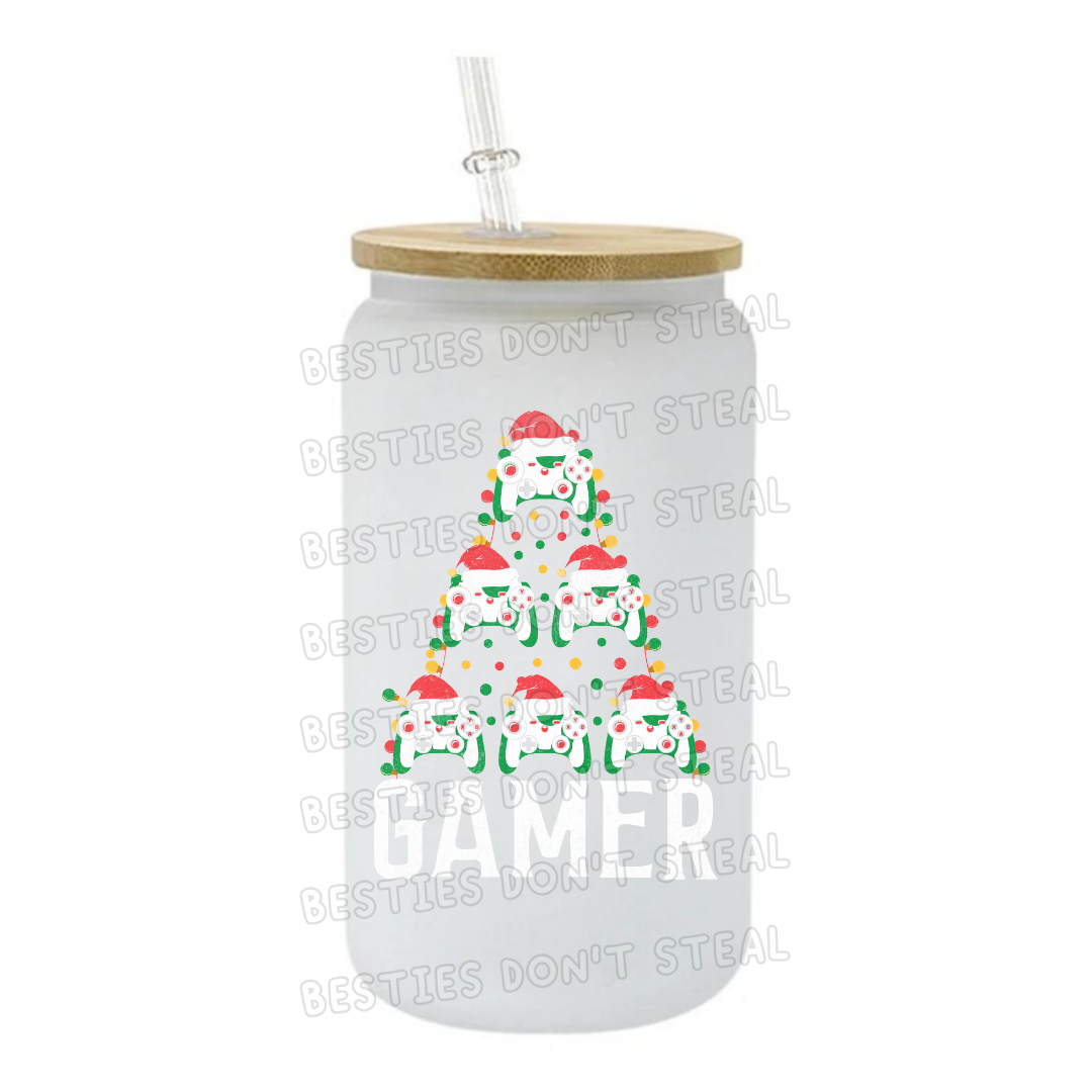 Gamer tree 3" / 7.62cm wide uvdtf single sticker (POD)