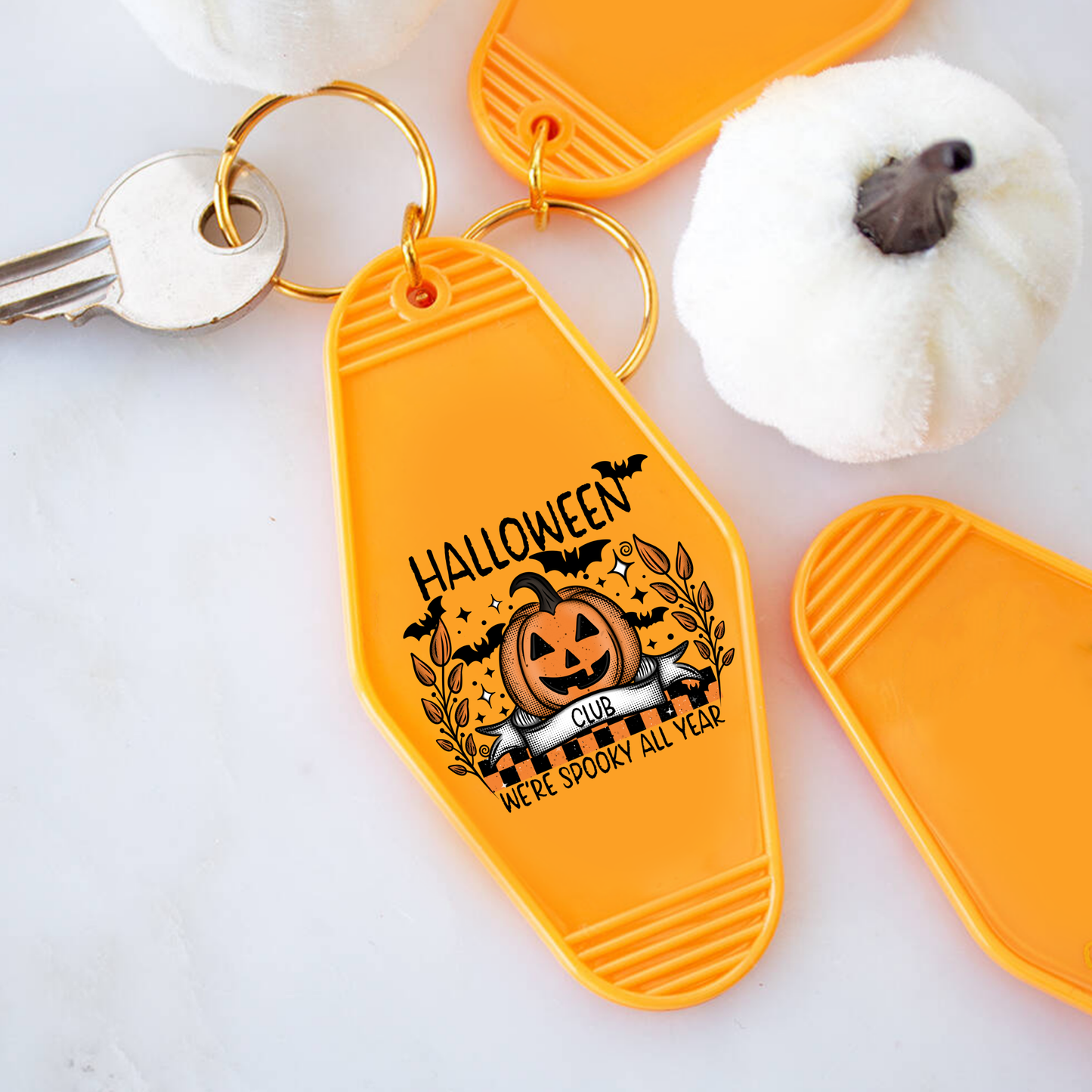 Halloween Club w white | UVDTF | Motel Keyring | POD