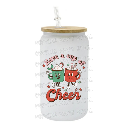 Have a cup of cheer mug besties 3" / 7.62cm wide uvdtf single sticker (POD)