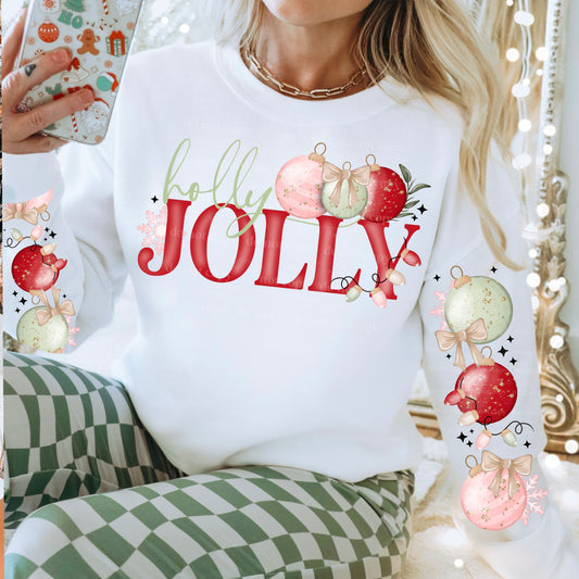 Holly jolly balls with sleeve | DTF TRANSFER