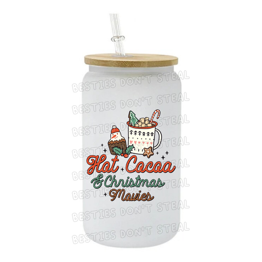 Hot cocoa & Christmas movies mug 3" / 7.62cm wide uvdtf single sticker (POD)