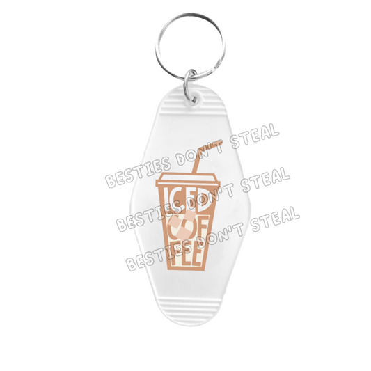 Iced Coffee Motel Keyring UVDTF (#90B)