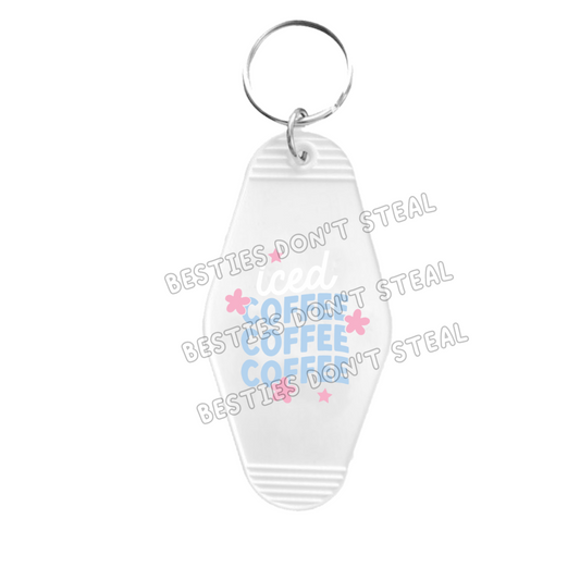 Iced coffee coffee coffee Motel Keyring UVDTF (#85A)