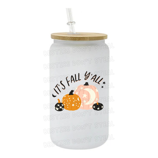 It's Fall Y'all 3" / 7.62cm wide uvdtf single sticker (POD)