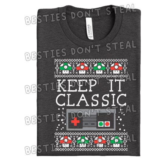 Keep it Classic Christmas gamer DTF Transfer (POD)