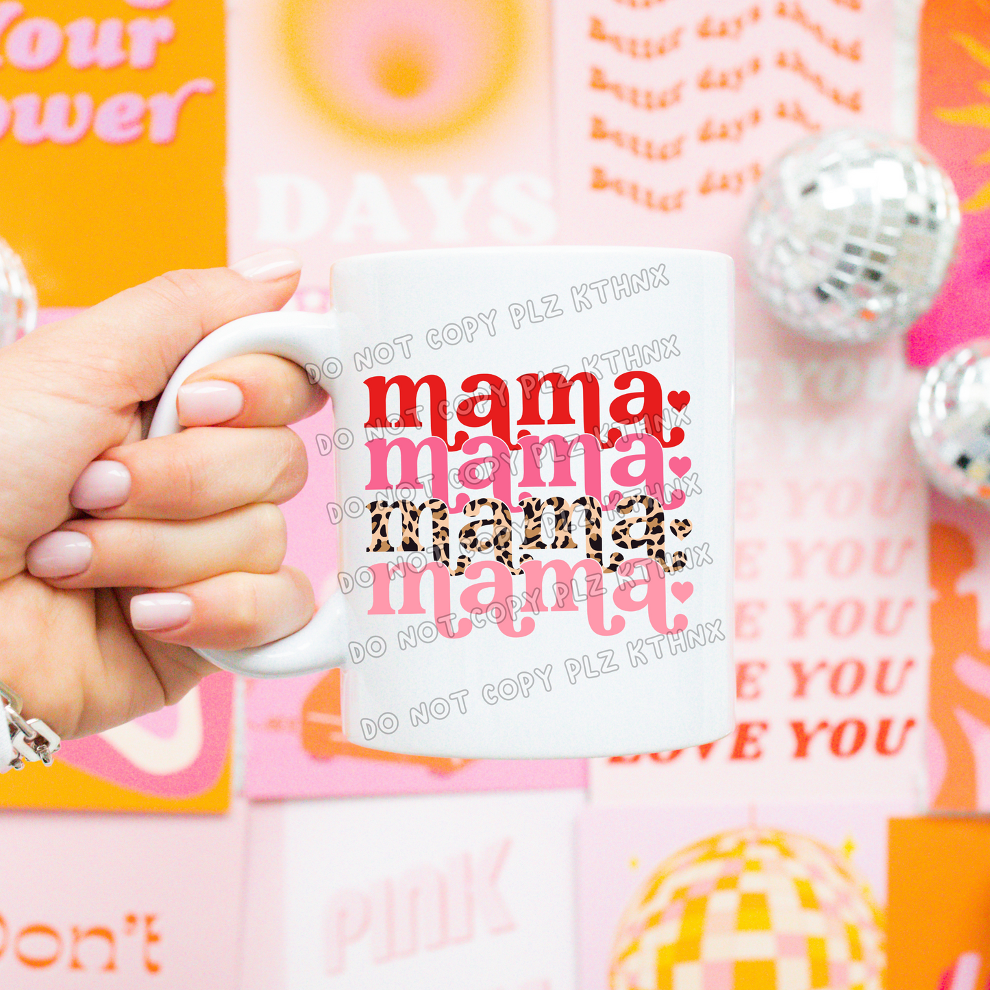 Mama valentines leopard stacked (UVT35)