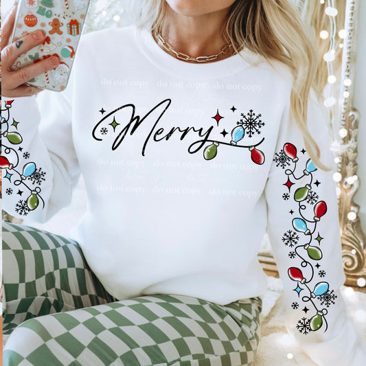 Merry festive Lights with sleeves | DTF TRANSFER