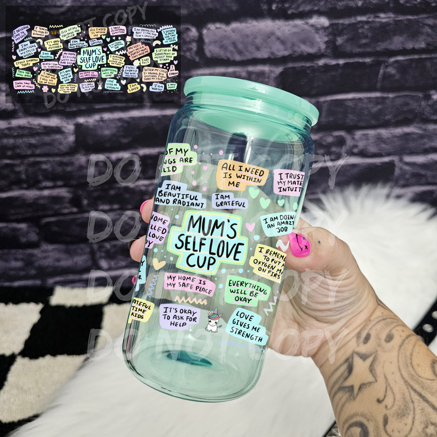 Mum self love cup (handwritten) (W5)