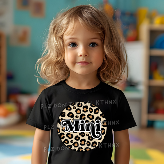 Retro Mini Leopard print circle T165