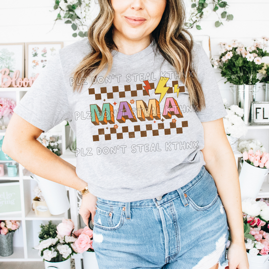 Retro mama checkered T161