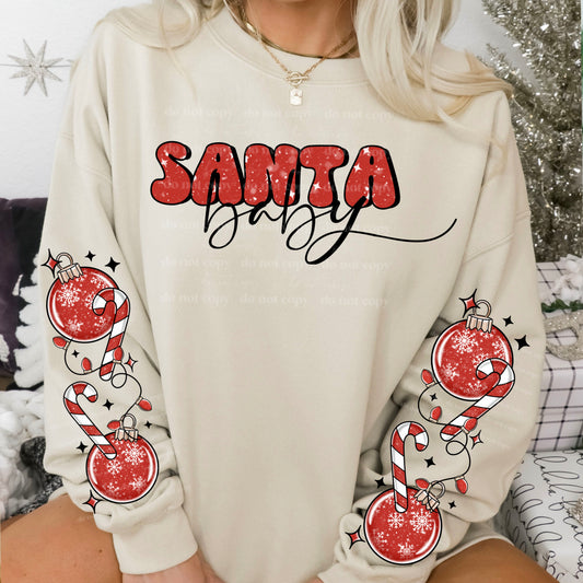 Santa baby red with sleeves | DTF TRANSFER