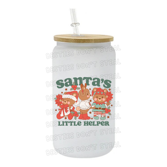 Santas little helper 3" / 7.62cm wide uvdtf single sticker (POD)