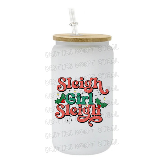 Sleigh girl Sleigh 3" / 7.62cm wide uvdtf single sticker (POD)