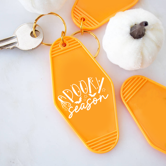 Spooky Season white | Motel Keyring UV- DTF (#94A