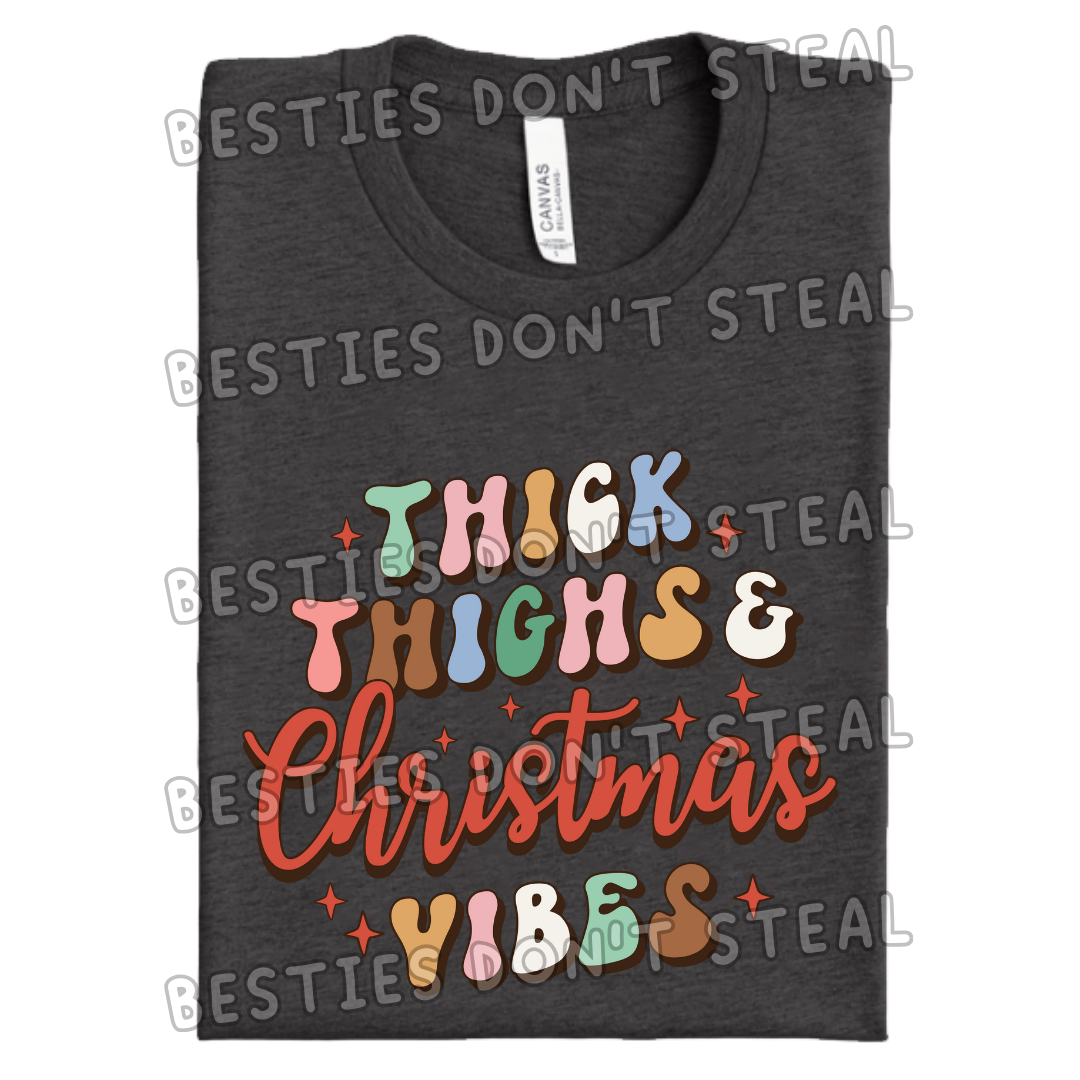 Thick thighs Christmas vibe DTF Transfer (POD)