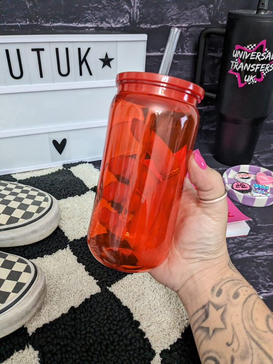 16oz - Acrylic Translucent Red Can