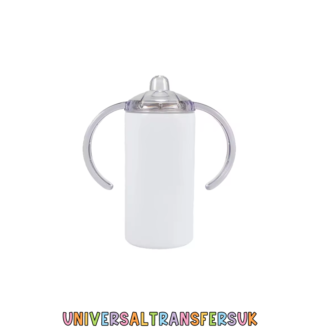 12oz Pearl white Sublimation Glitter Sippy Cup