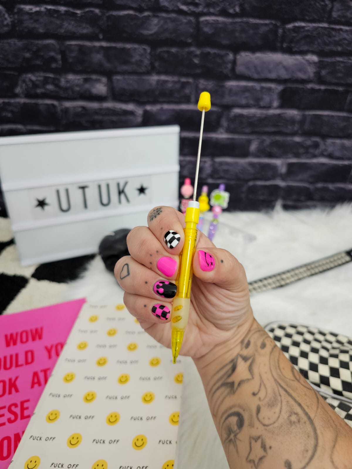 Yellow with glitter | Beadable Pencil