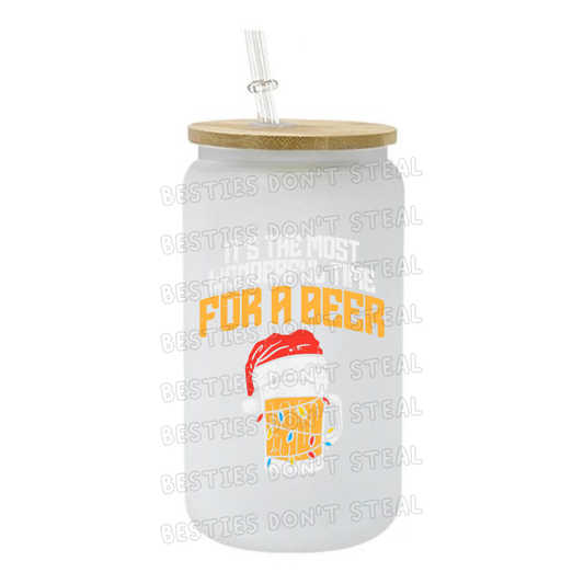 Wonderful time for a beer 3" / 7.62cm wide uvdtf single sticker (POD)