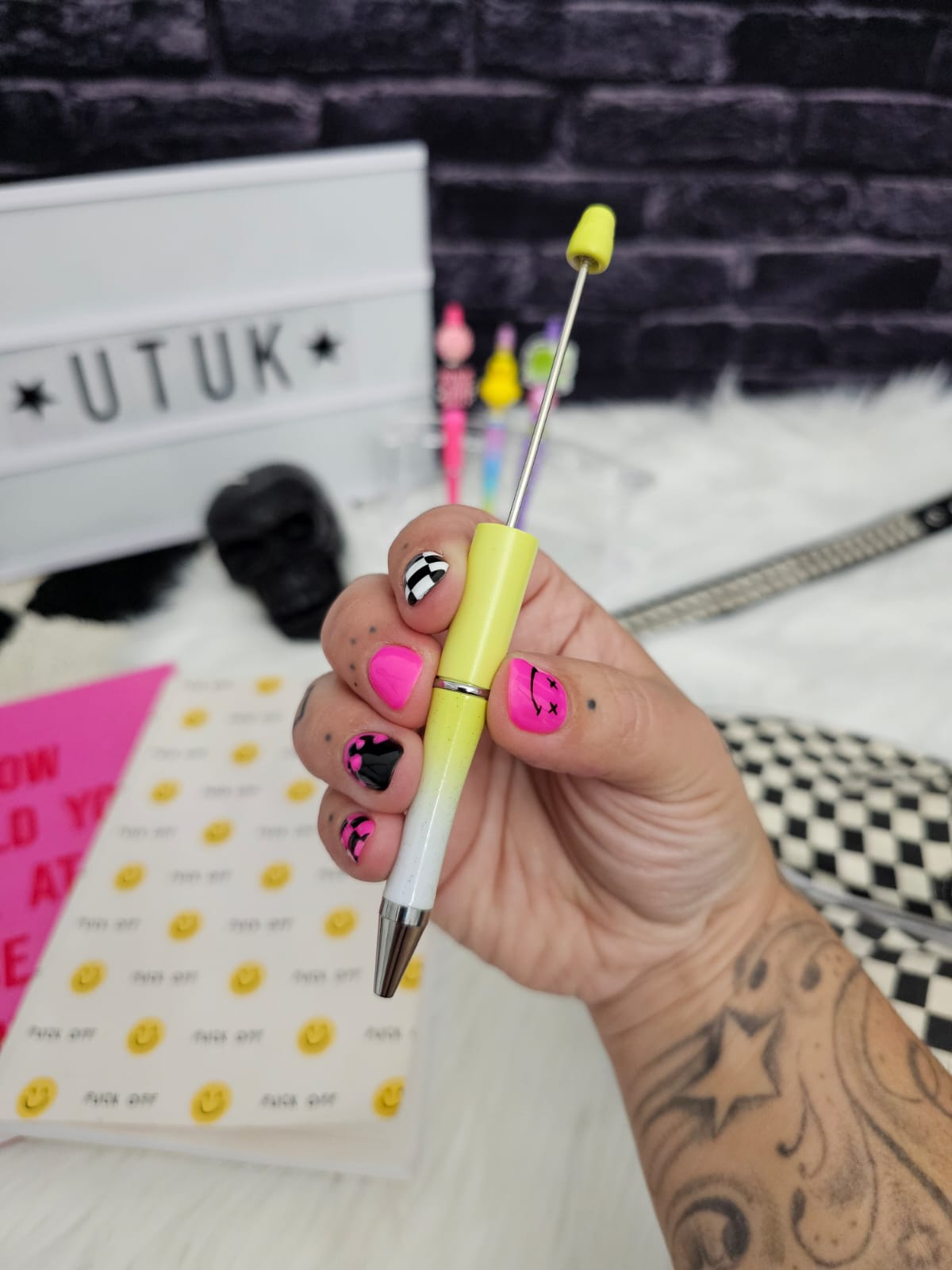 Yellow to white Ombre | Beadable Pen